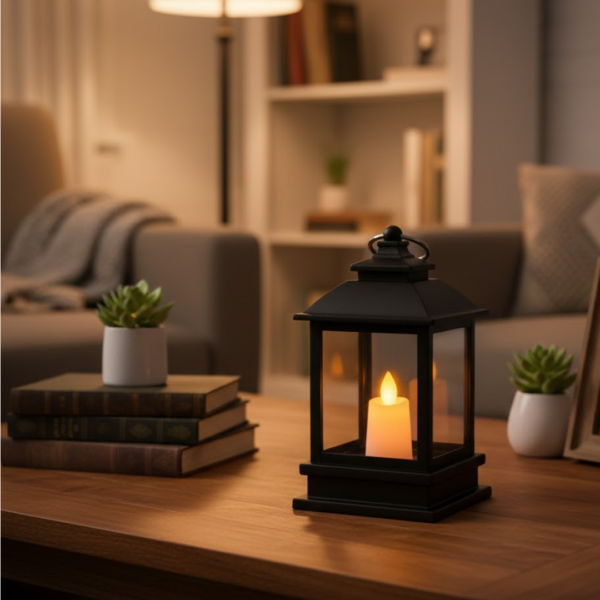 Classic Style Lantern With Artificial Rustic Battery-Operated Flameless Candle Light For Home Decoration (Pack of 24)