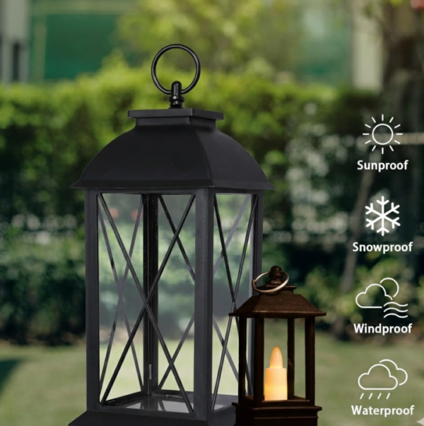 Classic Style Lantern With Artificial Rustic Battery-Operated Flameless Candle Light For Home Decoration (Pack of 24)