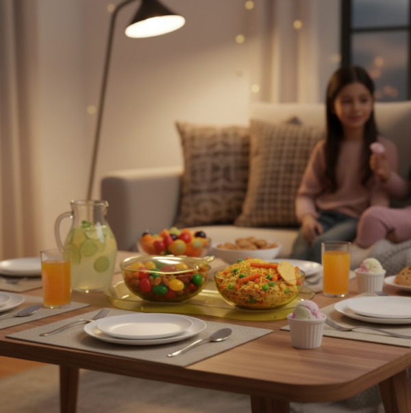 Apple Shape Tray Bowl Used For Serving Snacks And Various Food Stuffs.