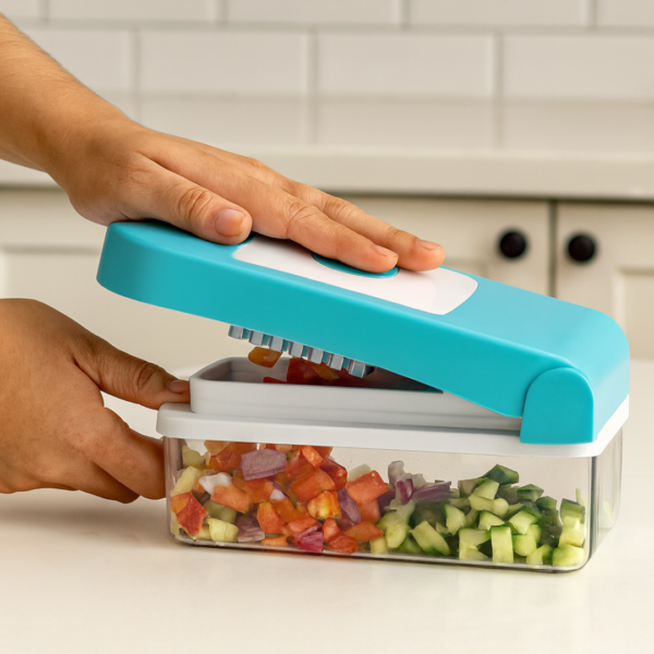 Ganesh 7 in 1 Plastic Vegetable Dicer, Blue