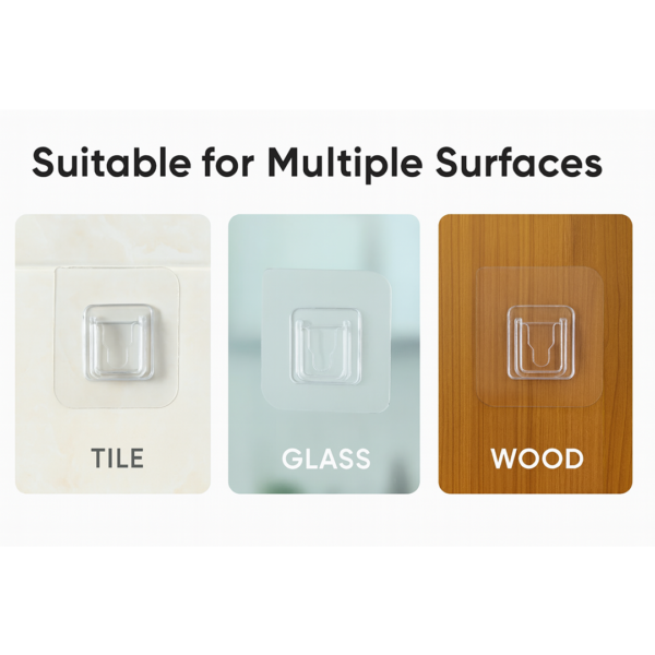 Transparent Adhesive Male Hook Used For Hanging Various Types Of Items (1Pc)