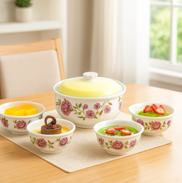 2092621284.png 5 Pc Pudding Set used as a cutlery set for serving food purposes and sweet dishes