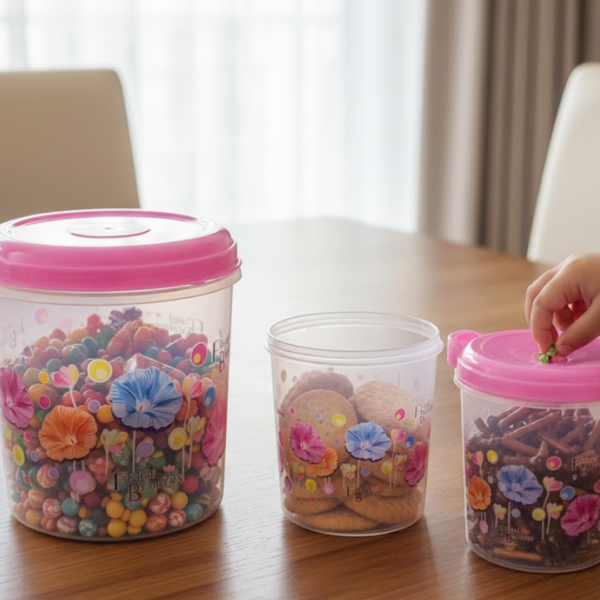 2092621371.png Plastic Transparent Container Air Tight Dabba Set (3000ml, 2000ml, 1000ml, 750ml, 500ml)