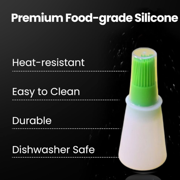 Silicone Cooking Oil Bottle With Basting Brush (Cap Not Include)