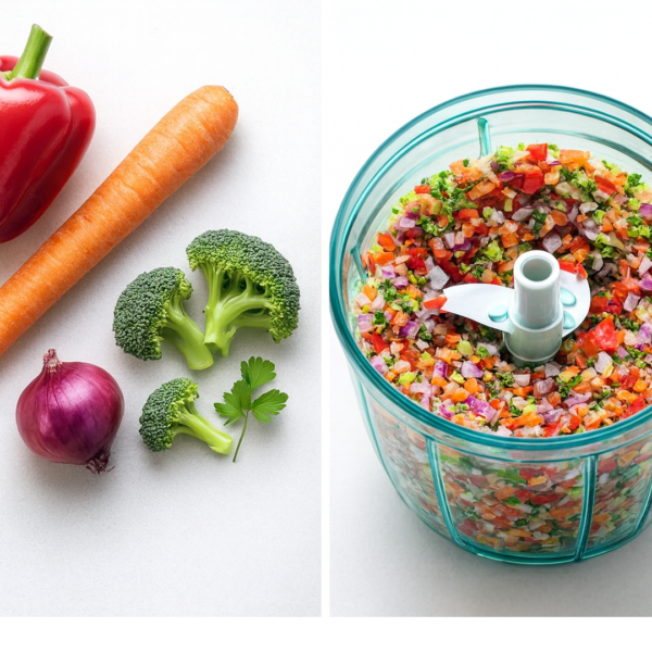 Manual Stainless Steel Handheld Vegetable Chopper with 5 Blades (750 ml)