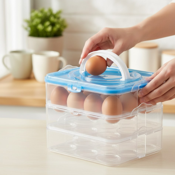 2092621398_fff083ff-6dac-46d6-abac-8e058b85f7ea.png 3-Layer Plastic Refrigerator Egg Storage Box (36 Grid)