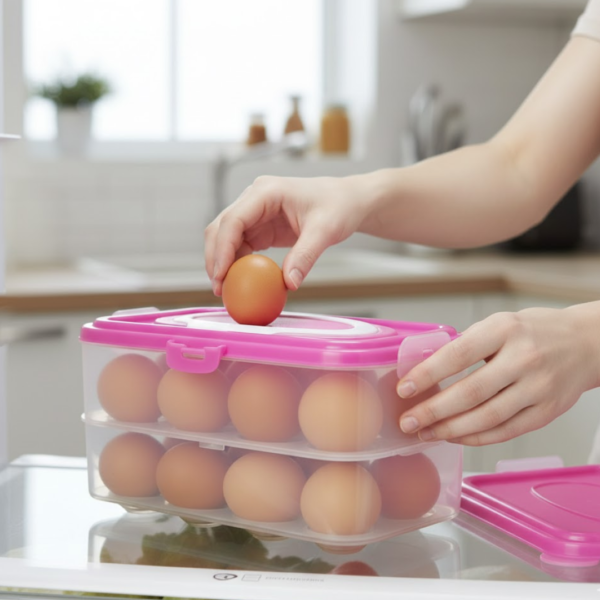 Double Layer 24 Grid Egg Storage Box for Egg Storage Container