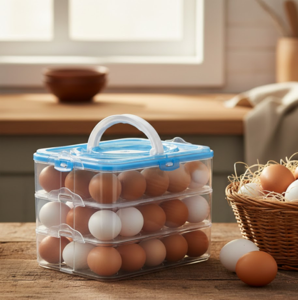 2092621401_e629e33e-0345-4a28-866c-d9aa7eeec894.png 3-Layer Plastic Refrigerator Egg Storage Box (36 Grid)