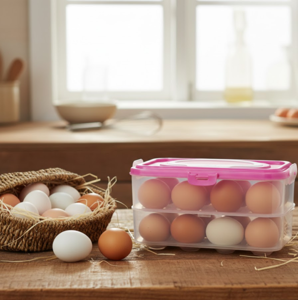 Double Layer 24 Grid Egg Storage Box for Egg Storage Container