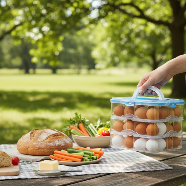 2092621402_1caf559d-6212-4378-8b6b-539fa5604694.png 3-Layer Plastic Refrigerator Egg Storage Box (36 Grid)