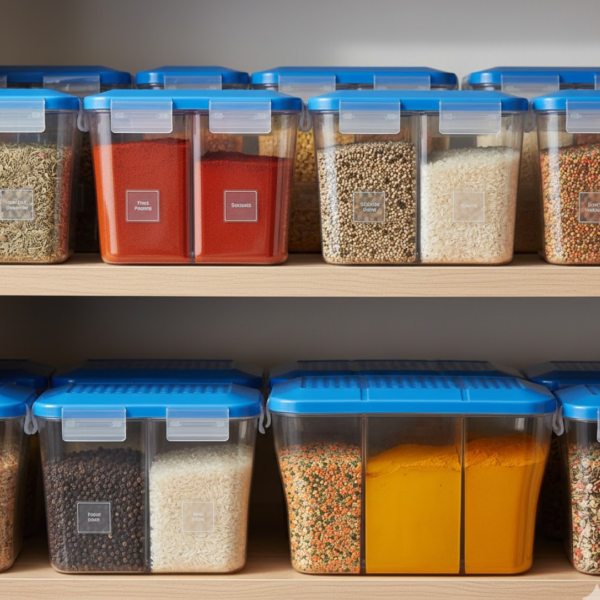 Plastic Square Storage Organiser Container (750ML Capacity)