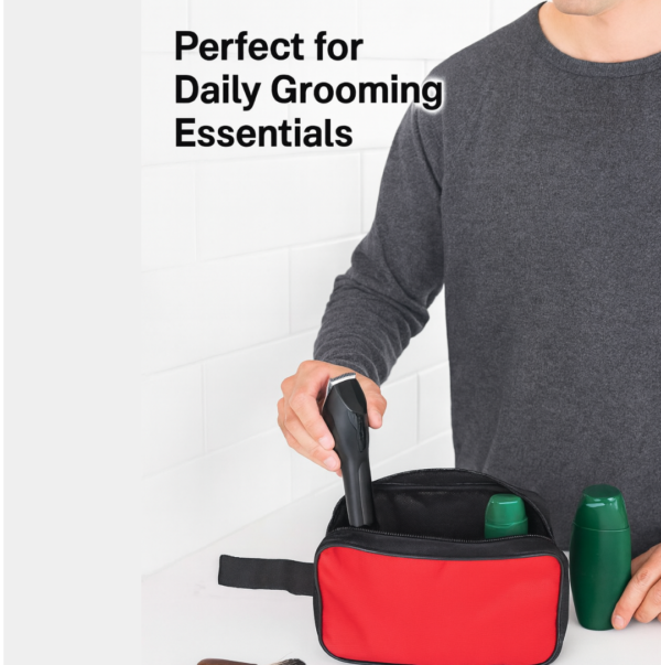 Portable Travel Hand Pouch / Shaving Kit Bag for Multipurpose Use (Red)