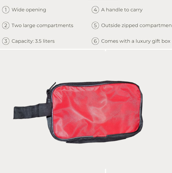 Portable Travel Hand Pouch / Shaving Kit Bag for Multipurpose Use (Red)