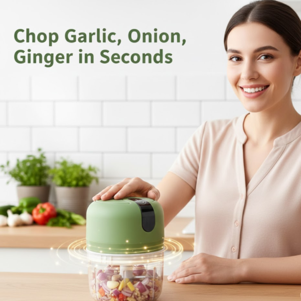 2092621469_e812fbbb-a4df-44ec-b44d-19013f2dbf14.png Wireless USB Rechargeable Mini Electric Garlic Machine / Chopper 3 Blades (300Ml)