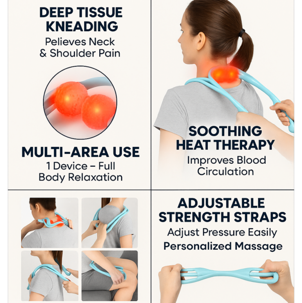 2092621479_751bff25-56a9-4087-8bce-01d550e70154.png Portable Neck & Shoulder Massager for Back & Waist Relief