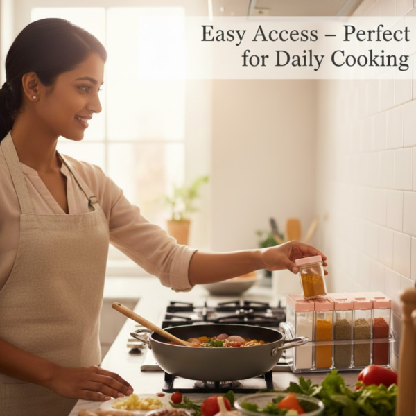 2092621486.png Plastic Spice Jars (6 pcs, 14x22x8cm, Multicolour)