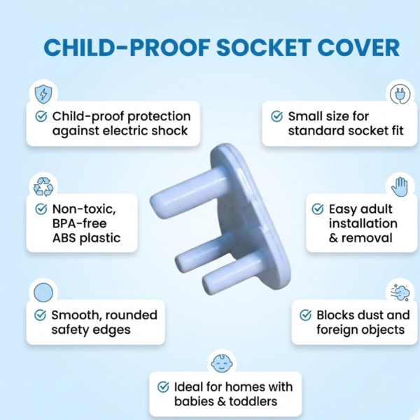 Safety Cover Guards for Electric Socket Plug  (Small)