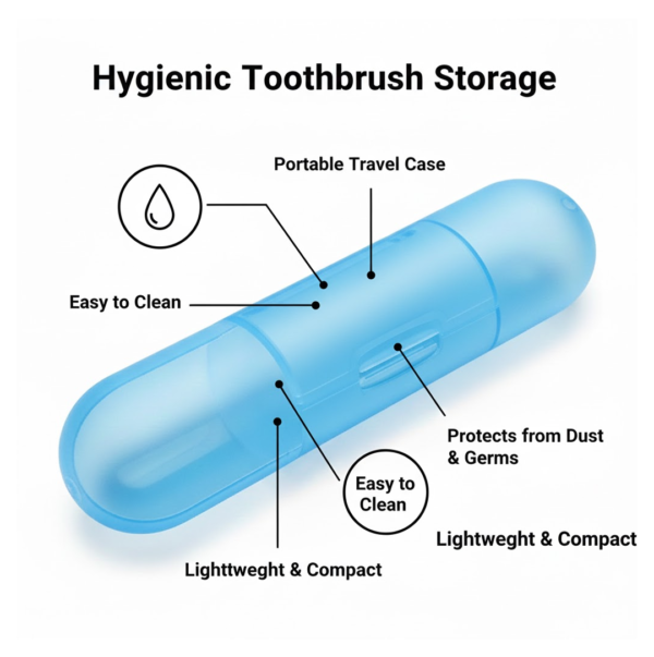 Plastic Hygienic Toothbrush Travel Portable Case