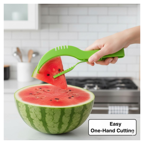 Plastic Watermelon Cutter, Slicer, Corer & Server – Easy to Use Fruit Tool