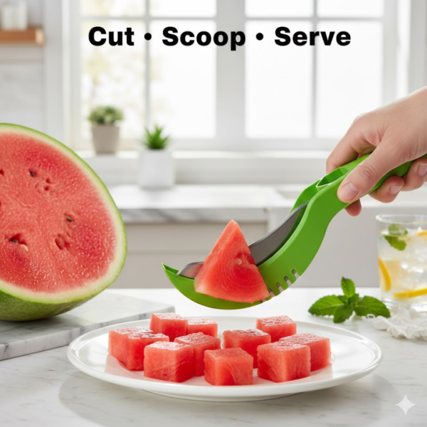 2092621520_61f4fd5f-51ac-4dd2-883e-cec2374f2333.png Plastic Watermelon Cutter, Slicer, Corer & Server – Easy to Use Fruit Tool