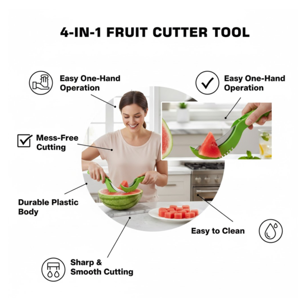 2092621522_642517e5-1296-4f37-bc41-0016e6d96810.png Plastic Watermelon Cutter, Slicer, Corer & Server – Easy to Use Fruit Tool