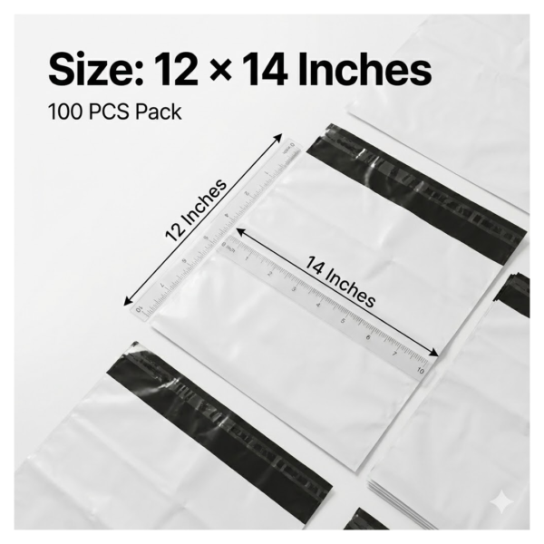 Tamper Proof Courier Bags(12X14 PLAIN 180 POD M1) - 100 pcs