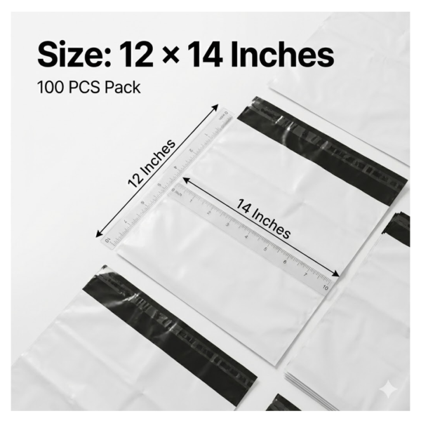 Tamper Proof Courier Bags(12X14 PLAIN 180 POD M1) - 100 pcs