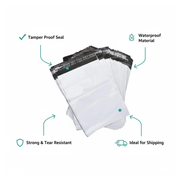 Tamper Proof Courier Bags(12X14 PLAIN 180 POD M1) - 100 pcs