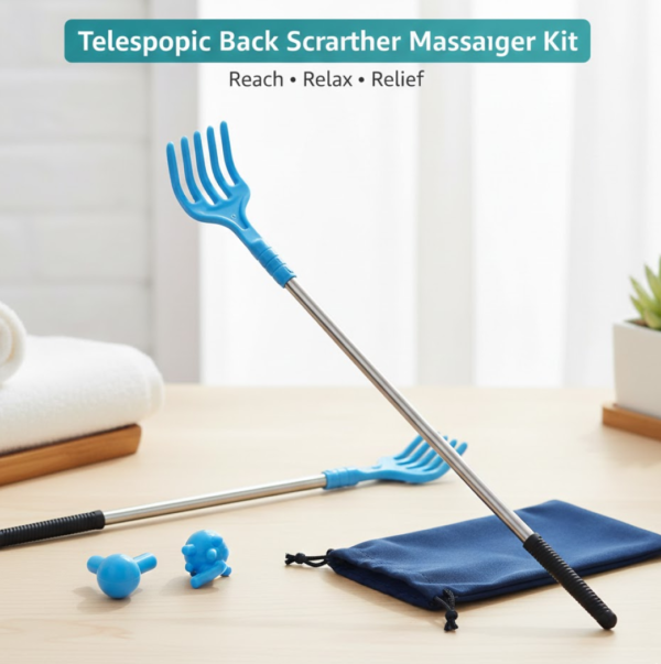 2092621601.png Scratcher Back, khujli stick, Telescopic Scratching Backscratcher Massager Kit