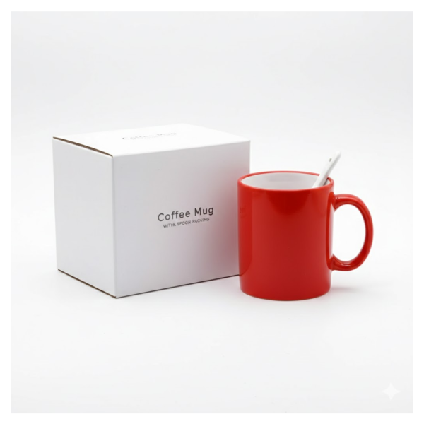 Coffee Mug With Spoon and box packing, Used for Drinking and Taking Coffees
