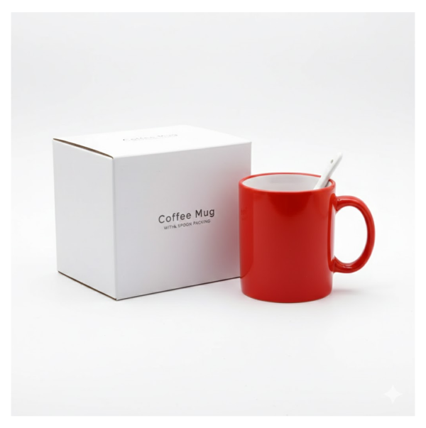 Coffee Mug With Spoon and box packing, Used for Drinking and Taking Coffees
