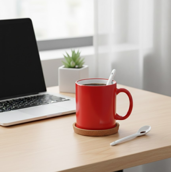 Coffee Mug With Spoon and box packing, Used for Drinking and Taking Coffees