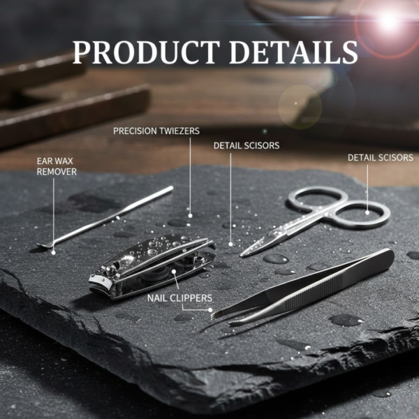 Mini Nail Clipper Set With Plastic Storage Case, (4 Pc Set)