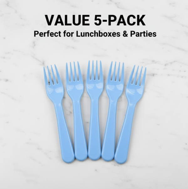 2092621674.png Reusable Heavy Weight Plastic Forks Serving Fork Set for Kitchen Travel Home 5 Pc