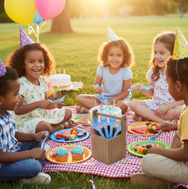 2092621678.png Reusable Heavy Weight Plastic Forks Serving Fork Set for Kitchen Travel Home 5 Pc