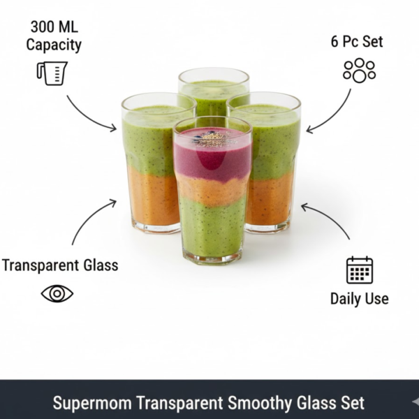 Supermom Transparent Smoothy Glass Set (Approx 300ML / 6 Pc)
