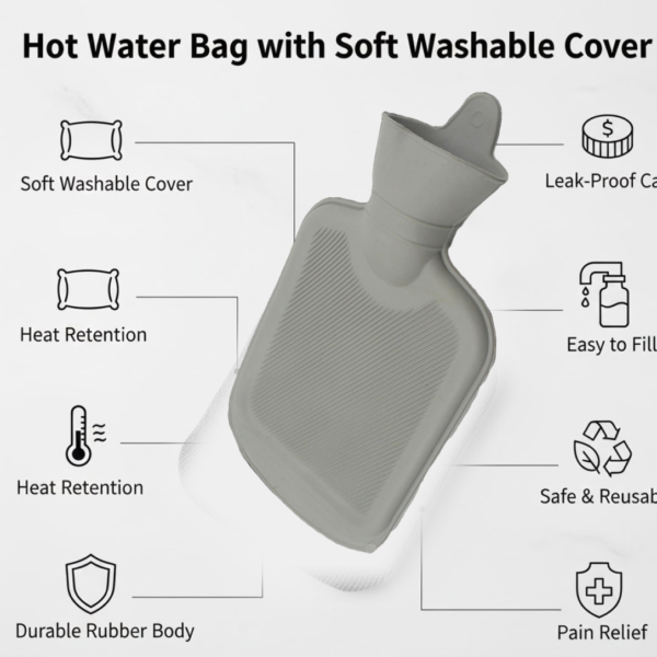 2092621768_f93f42ee-8957-4a31-a69e-dc21952c79c8.png Hot Water Bag with Cover for Pain Relief & Cramps, Leak-Proof Therapy Bottle (1 Pc)
