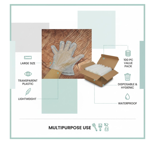 2092621777.png Large Disposable Gloves (100 Pcs): Clear Plastic, Multipurpose