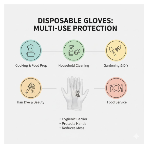 2092621780.png Large Disposable Gloves (100 Pcs): Clear Plastic, Multipurpose