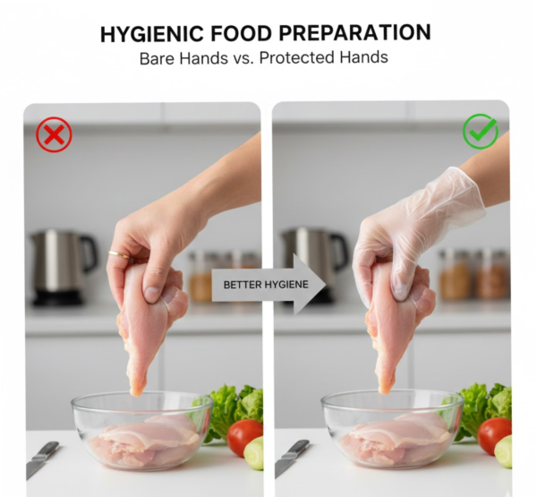 2092621782.png Large Disposable Gloves (100 Pcs): Clear Plastic, Multipurpose