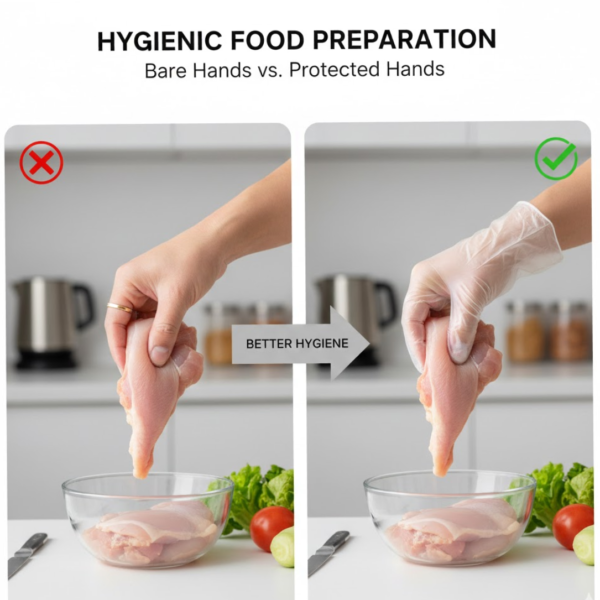 2092621782.png Large Disposable Gloves (100 Pcs): Clear Plastic, Multipurpose