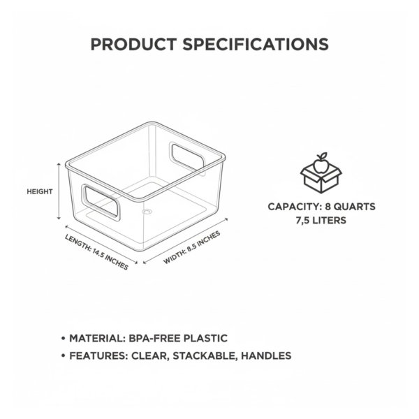 Plastic Refrigerator Organizer Bins, 1 Stackable Fridge Organizers with Handle, Clear Organizing Food Fruit Vegetables Pantry Storage Bins for Freezer kitchen Cabinet Organization and Storage (1 Pc Mix Color)