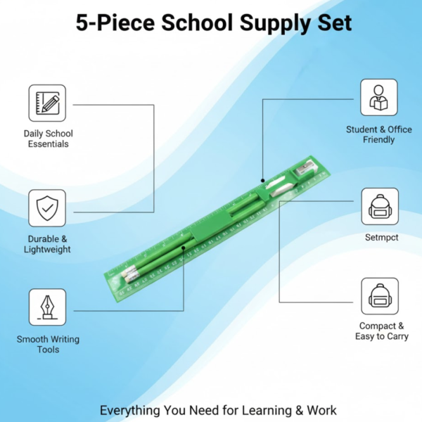 5-Piece School Supply Set: Essential School & Office Supplies