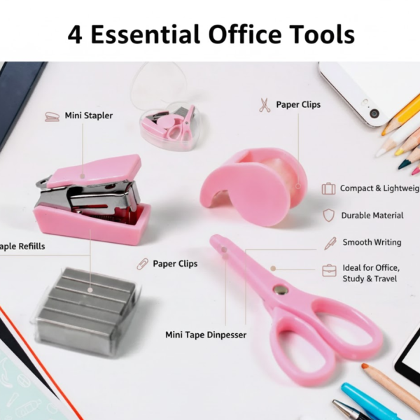 Mini Office Stationery Set (4 Pcs Set)