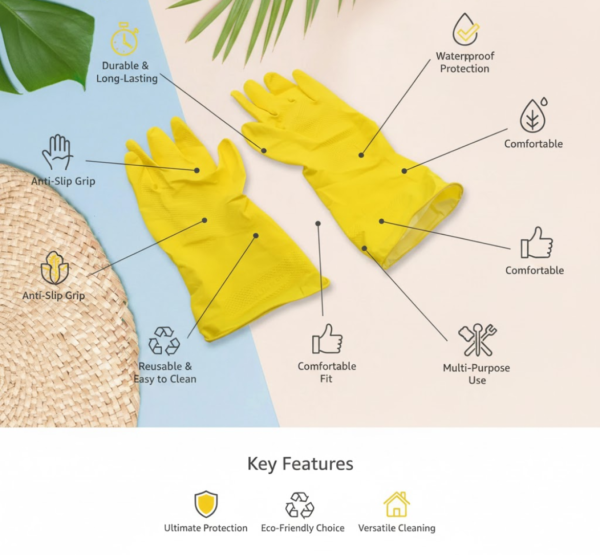 2092621825.png Multipurpose Cleaning Gloves (1 Pair): Kitchen, Bath, & More