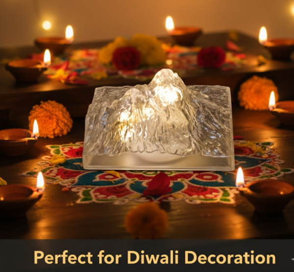Unique Plastic Night Light: Flameless LED, Diwali (Iceberg Design, Gift)