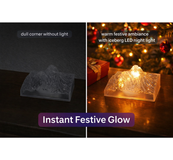 Unique Plastic Night Light: Flameless LED, Diwali (Iceberg Design, Gift)