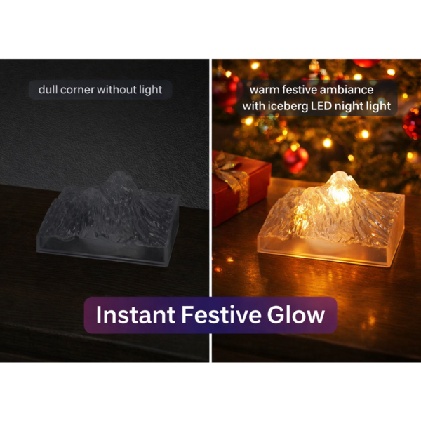 Unique Plastic Night Light: Flameless LED, Diwali (Iceberg Design, Gift)