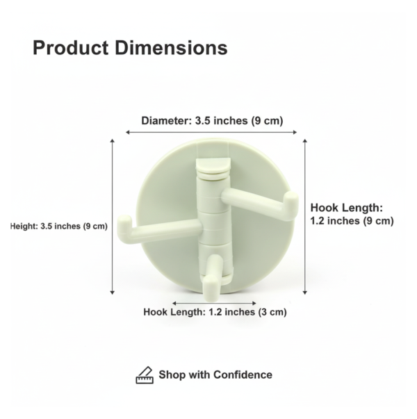 2092621876.png 180° Rotating Punch-Free 3-Hook Sticky Hook – 1 Pc