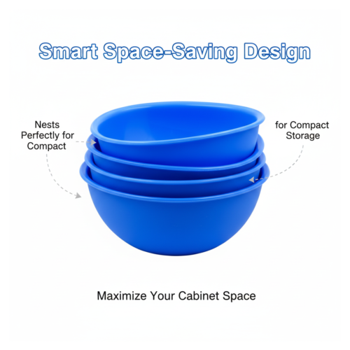 BPA Free Plastic Bowl Set for Cereal Salad Rice Soup Pasta Snack  3 Pc